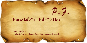 Posztós Füzike névjegykártya